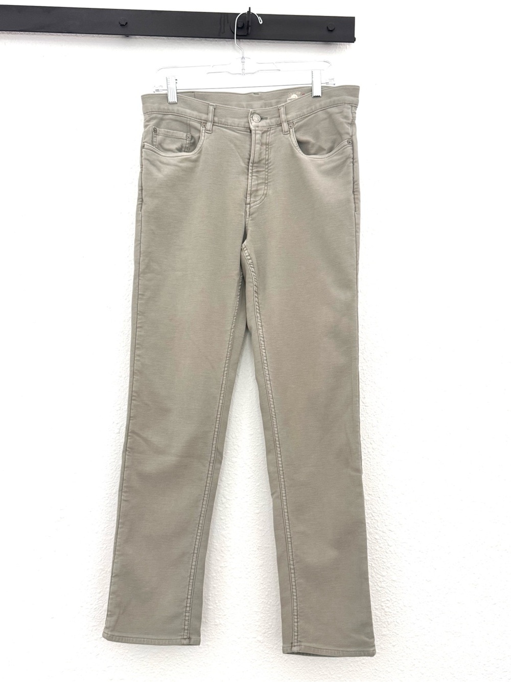 Faherty Men’s Stretch Terry 5-Pocket Pants in Faded Olive